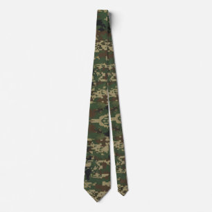 Gravata Padrão de Camuflagem Militar Pixel