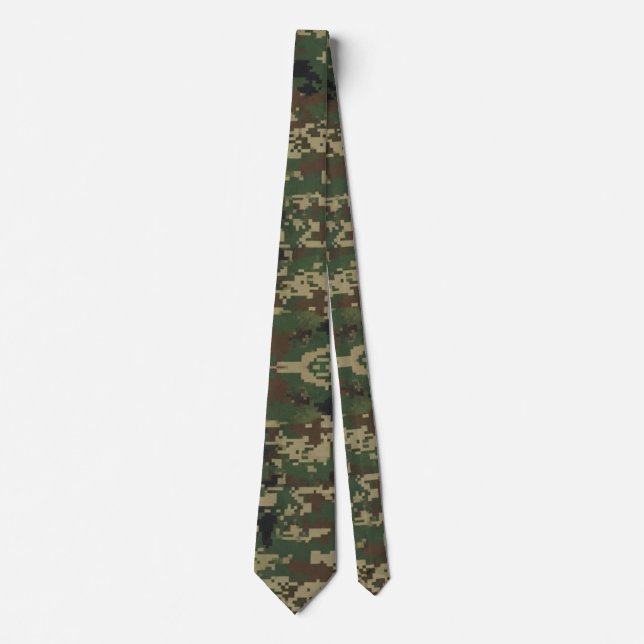 Gravata Padrão de Camuflagem Militar Pixel (Frente)