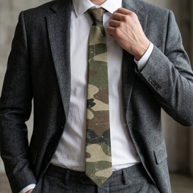 Gravata Padrão de Camuflagem Militar Retro (Criador carregado)