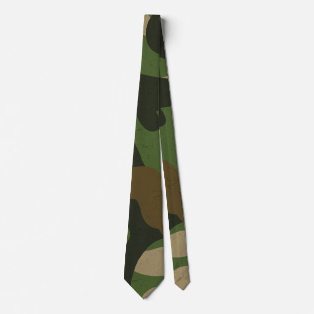 Gravata Padrão de Camuflagem Militar Retro (Frente)