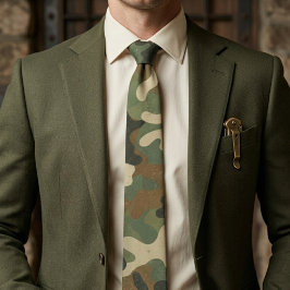 Gravata Padrão de Camuflagem Militar Rústico