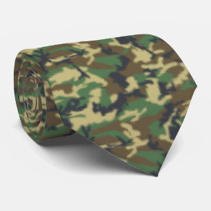 Gravata Padrão de Camuflagem Militar - Verde Amarelo Marr