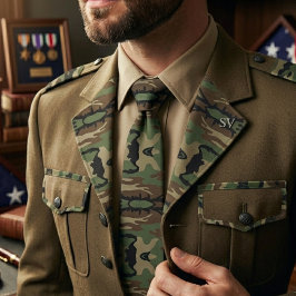 Gravata Padrão de Camuflagem Militar Woodland