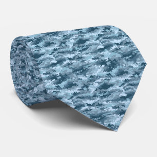 Gravata Padrão de camuflagem pixelada militar azul