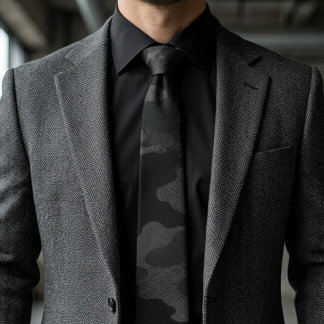 Gravata Padrão de Camuflagem Stealth Black Ops