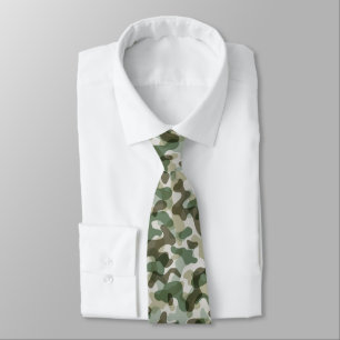 Gravata Padrão de camuflagem verde em tons terrosos