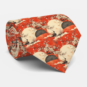 Gravata Padrão de Casal de Kimono Romântico Sakura (1)