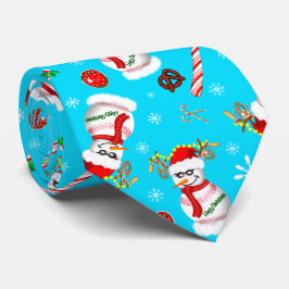 Gravata Padrão de Celebração de Natal do Boneco de Neve de