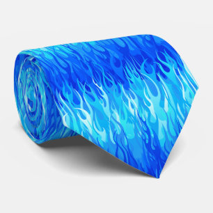 Gravata Padrão de Chama Azul - Estrada Quente