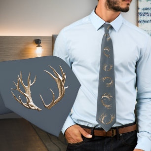 Gravata Padrão de Cinza Escuro de Deer Antlers