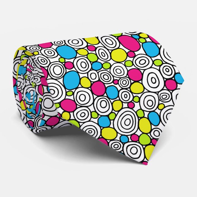 Gravata Padrão de Círculos 210819 - Cores 01 (Rolled)