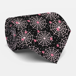 Gravata Padrão de Cobwebs e aranhas do Halloween