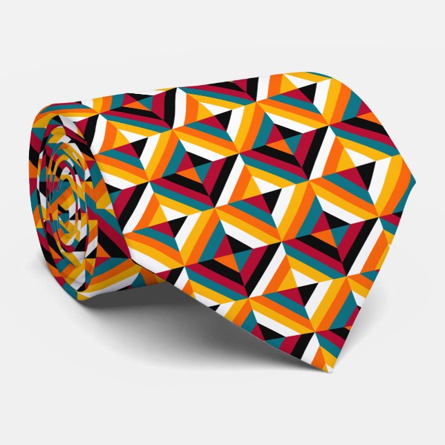 Gravata Padrão de Coloração do Coletor Laranja, Vermelho, (Rolled)