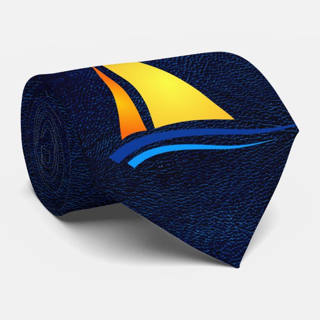 Gravata Padrão de couro Marinho náutico com junção de vele (Rolled)