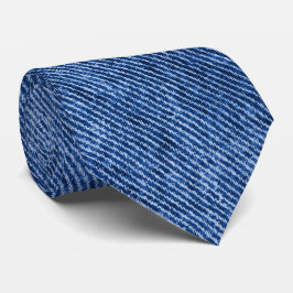 Gravata Padrão de Denim Azul Divertido