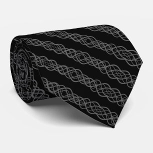 Gravata Padrão de desenho de linha curva retorcida cinza s