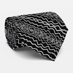 Gravata Padrão de desenho de linha sinuosa e curva cinza s