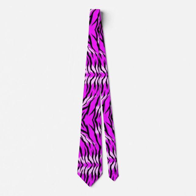 Gravata Padrão de design de pele de tigre roxo (Frente)