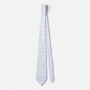 Gravata Padrão de diamante branco e azul pálido