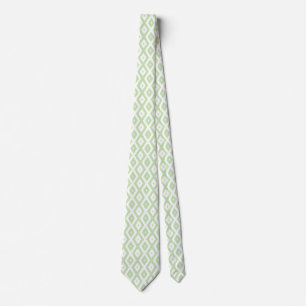 Gravata Padrão de diamante branco e verde claro