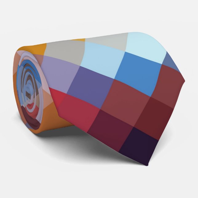 Gravata Padrão de Diamante Geométrico Moderno Colorido #11 (Rolled)