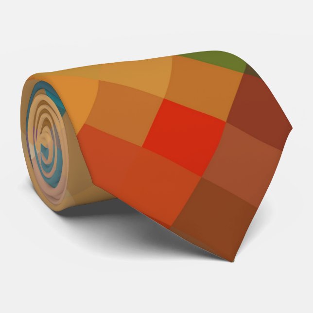 Gravata Padrão de Diamante Geométrico Moderno Colorido #19 (Rolled)