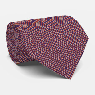 Gravata Padrão de diamante listrado vermelho branco e roxo