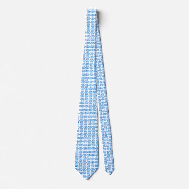 Gravata Padrão de Diamante Sobreposto com Brilho Azul (Frente)