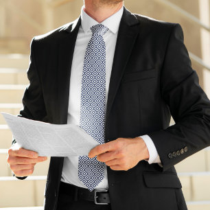 Gravata Padrão de Diamantes Azuis do Marinho