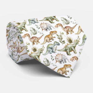 Gravata Padrão de dinossauro com azulejos legais
