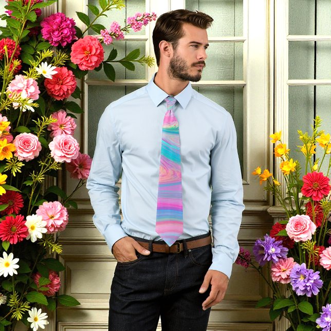 Gravata Padrão de espirais de Pastel Azul Verde (Criador carregado)