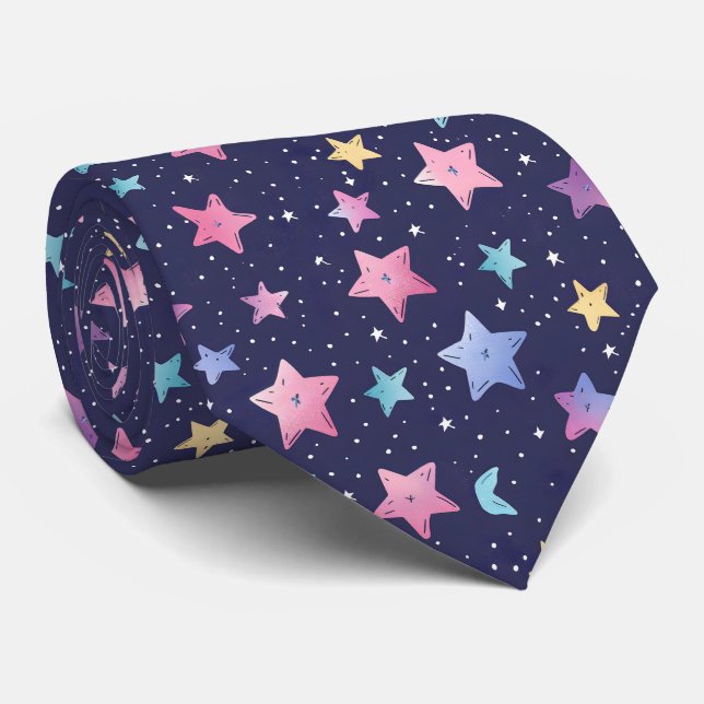 Gravata Padrão de estrelas de ponta divertida (Rolled)
