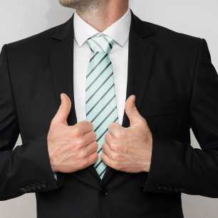 Gravata Padrão de Faixa de Casa e Azul