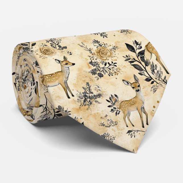 Gravata Padrão de Fawn da Floresta Caprichosa (Rolled)