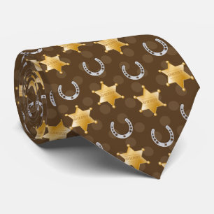 Gravata Padrão de ferradura em camadas do Xerife do legal 