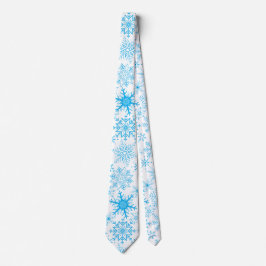 Gravata Padrão de flocos de neve azul