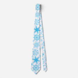 Gravata Padrão de flocos de neve azul