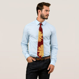 Gravata Padrão de Flor da Borgonha