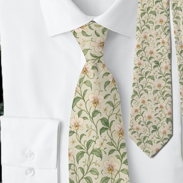 Gravata Padrão de Flor de Íris Botânica Elegante (Criador carregado)