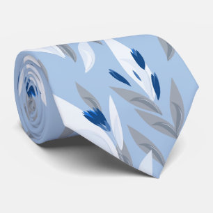 Gravata Padrão de flor retrô azul turquesa vermelho