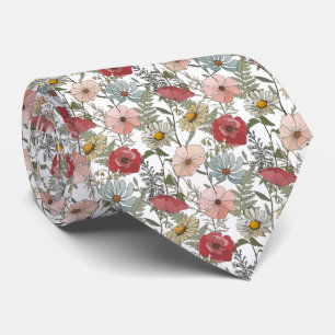 Gravata Padrão de Flores de Disies Retro