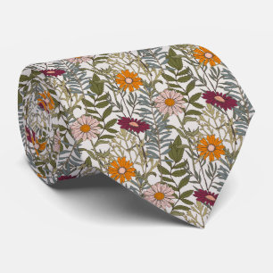 Gravata Padrão de Flores de Disies Retro