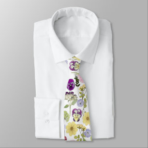 Gravata Padrão de Flores Selvagens Bonitas Floral