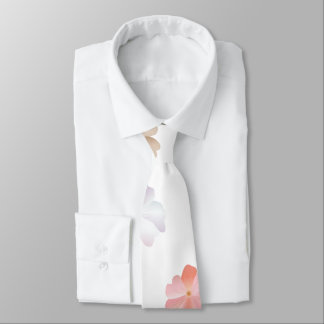 Gravata Padrão de Flores Silvestres em Pastel Suave
