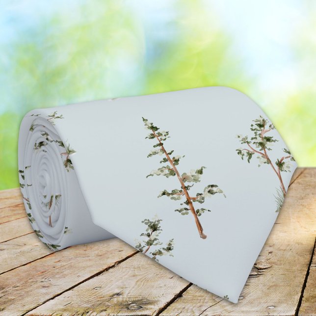 Gravata Padrão de Floresta de Árvores Verdes (Close up)