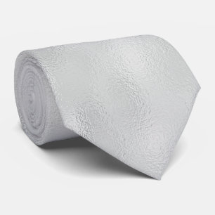 Gravata Padrão de Folha Branca Shiny Silvery