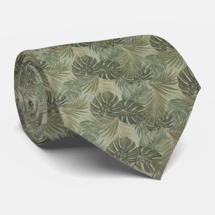 Gravata Padrão de Folha Tropical de Monstera