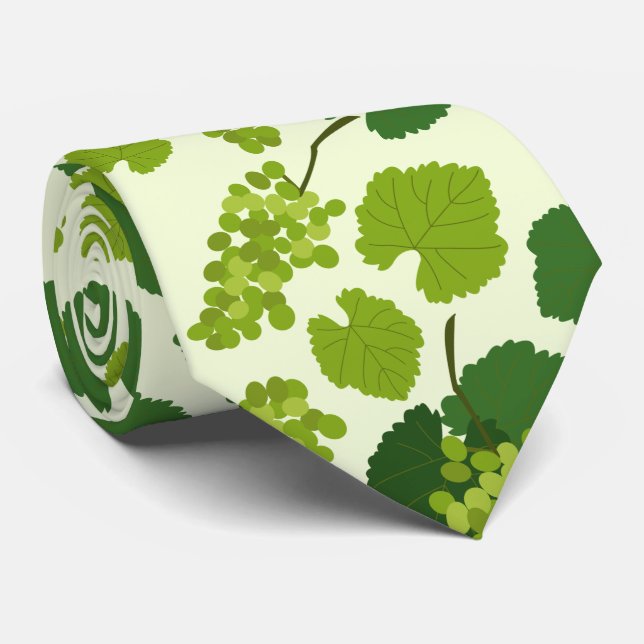 Gravata Padrão de Folhas de Uvas e Uvas (Rolled)