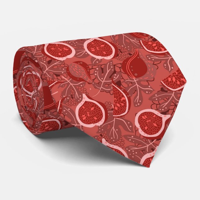 Gravata Padrão de fruta de figo vermelho bonito (Rolled)