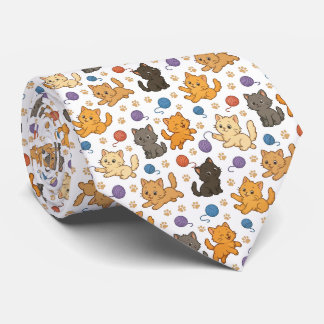 Gravata Padrão de Gato Fofo